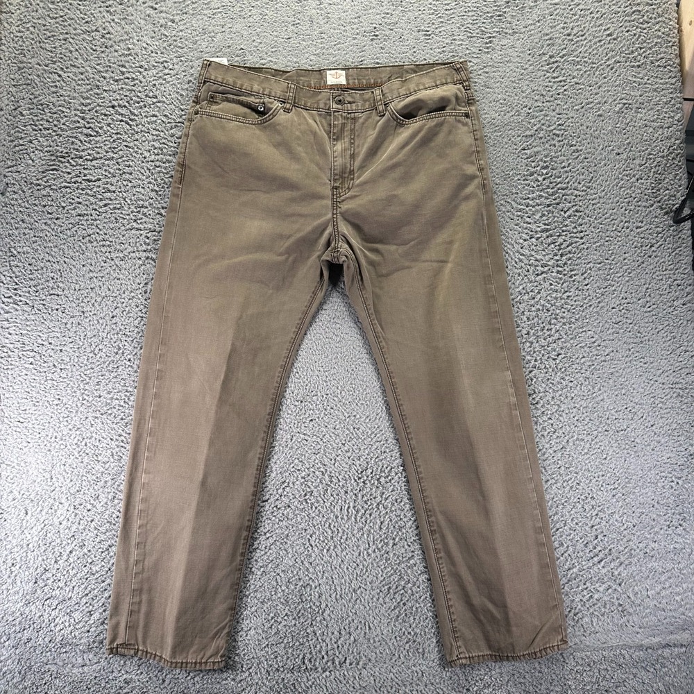 Dockers Jeans Mens 38x30 Brown Cotton Denim Straight Leg Travel Workwear Utility